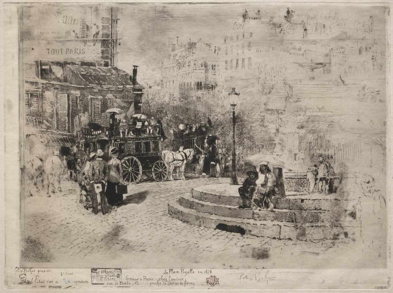 Place Pigalle nel 1878 da Felix Hilaire Buhot