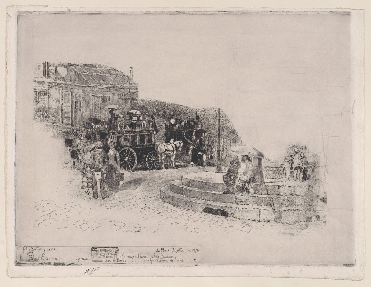 Place Pigalle nel 1878, 1878-98 da Felix Hilaire Buhot