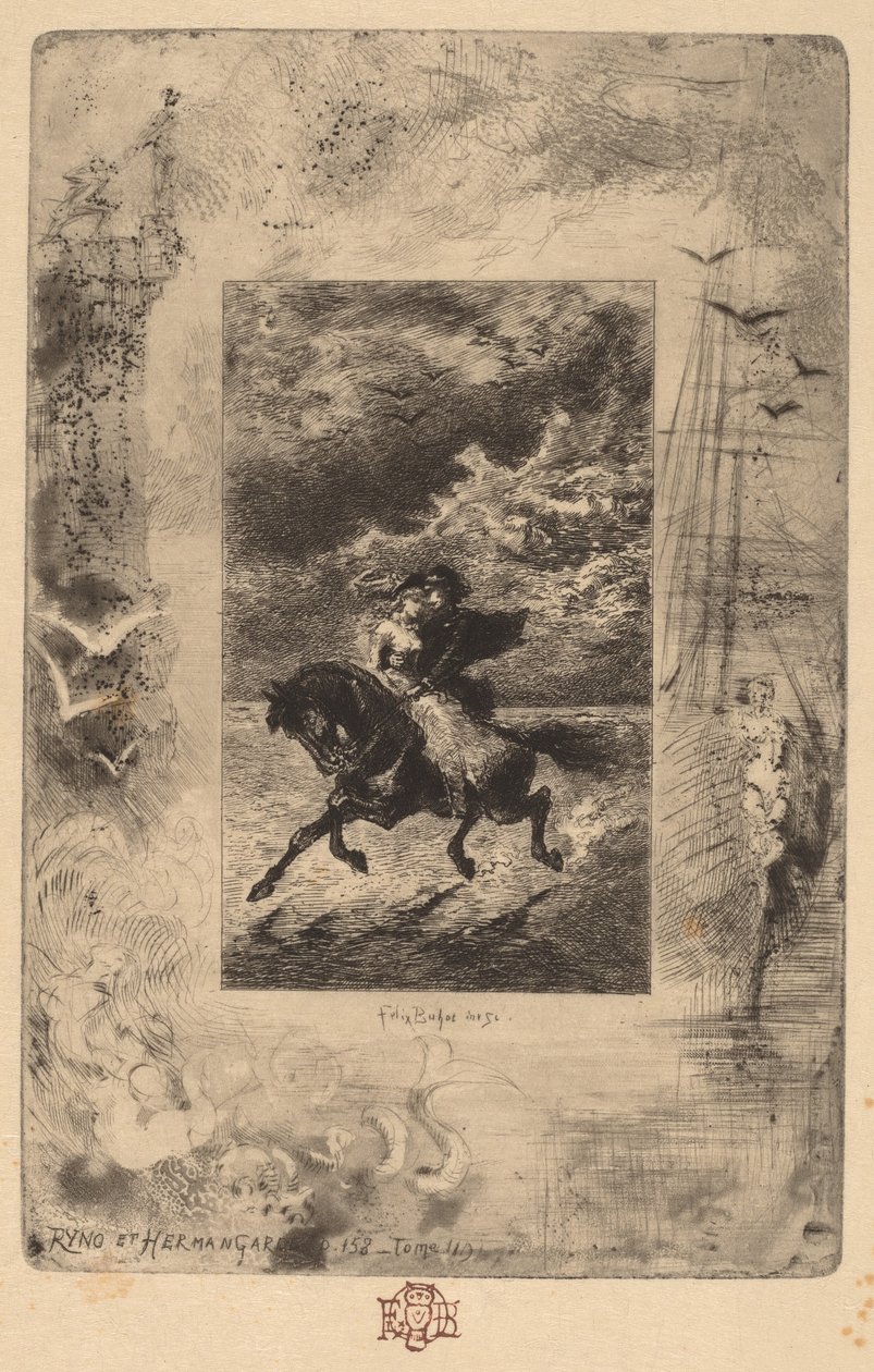 Ryno e Hermangarde, 1847-1898 da Felix Hilaire Buhot