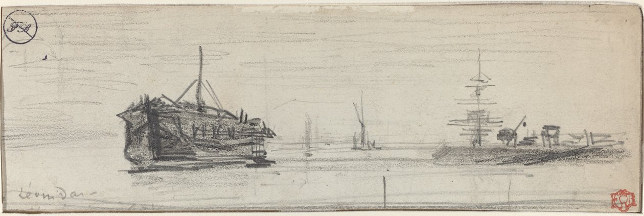 Navi nel Porto di Londra, c. 1884 da Felix Hilaire Buhot