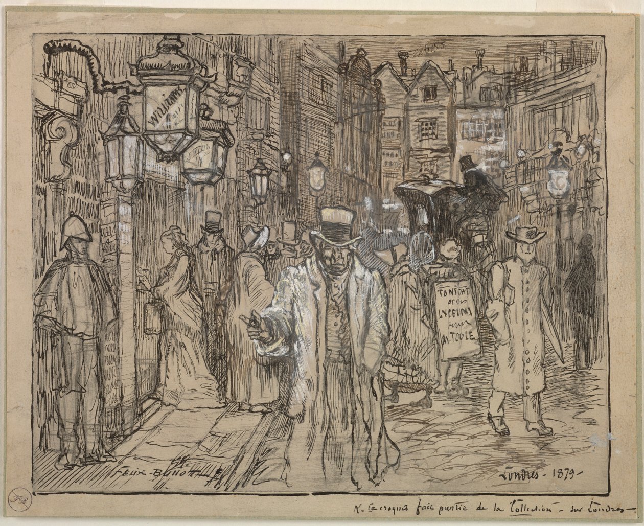 Scena di strada a Londra da Felix Hilaire Buhot