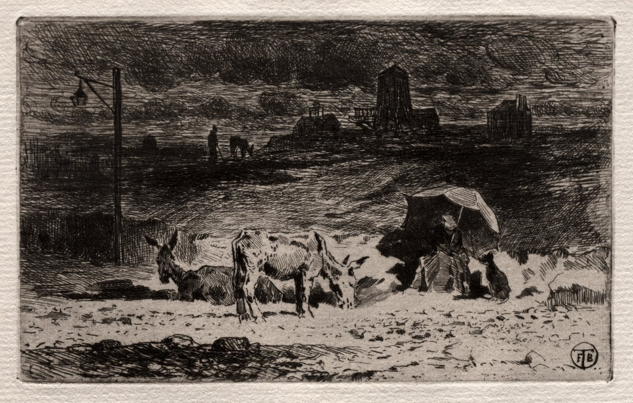 Gli asini alla collina delle Cailles da Felix Hilaire Buhot