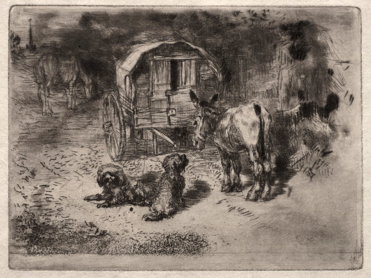 I guardiani della casa, o gli amici del saltimbanco da Felix Hilaire Buhot