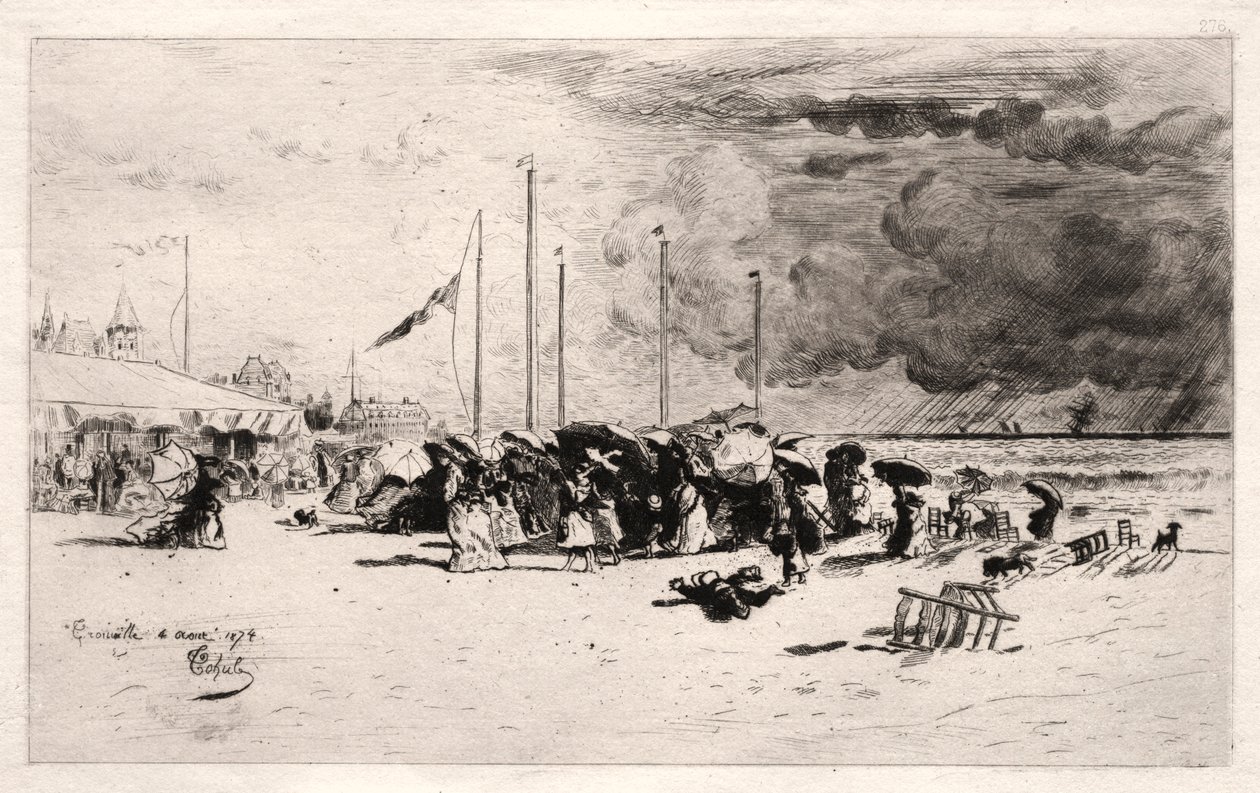 La burrasca a Trouville, 1874 da Felix Hilaire Buhot