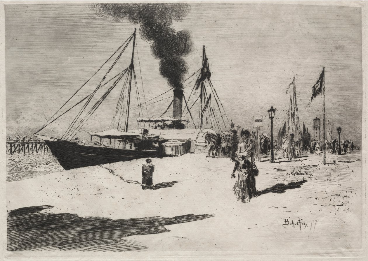 Il molo a Trouville da Felix Hilaire Buhot
