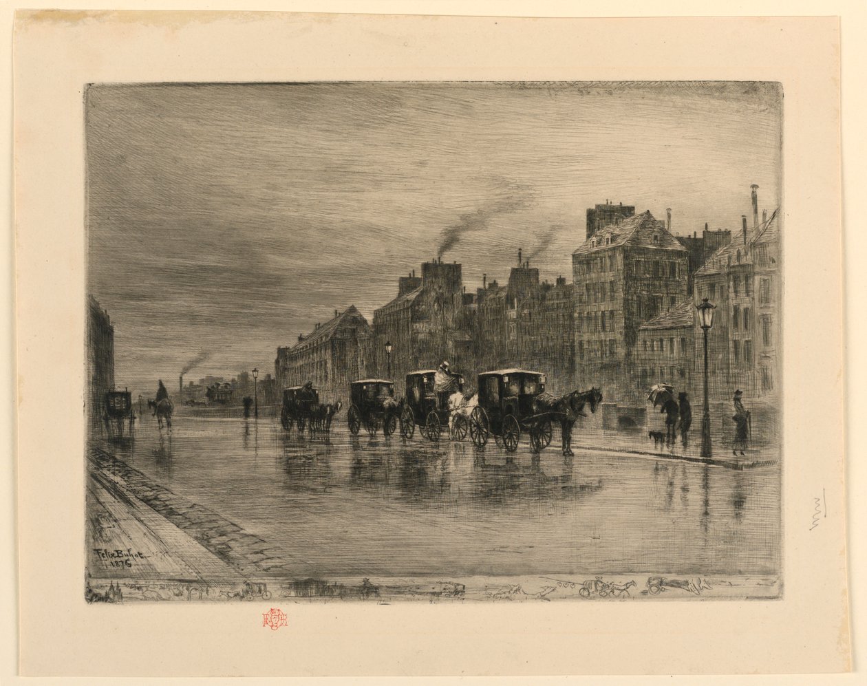 La stazione dei taxi da Felix Hilaire Buhot