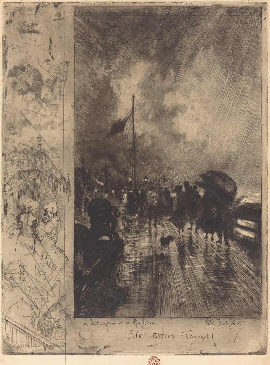 Uno sbarco in Inghilterra (Landing in England) da Felix Hilaire Buhot