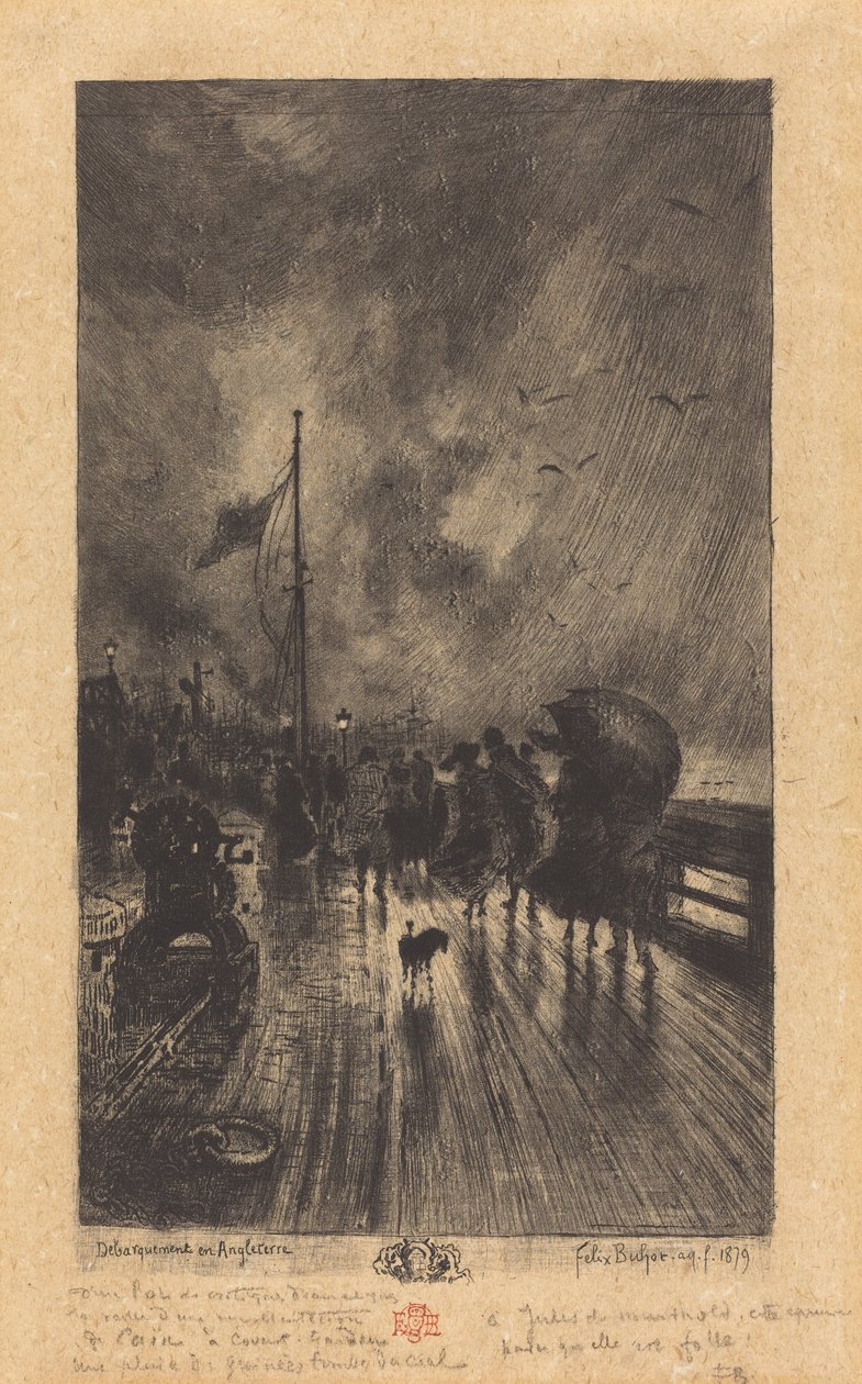 Uno sbarco in Inghilterra da Felix Hilaire Buhot
