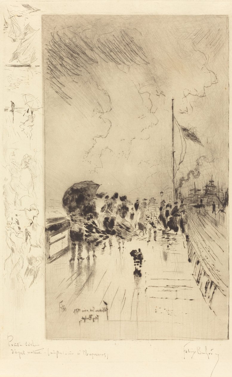 Un molo in Inghilterra da Felix Hilaire Buhot