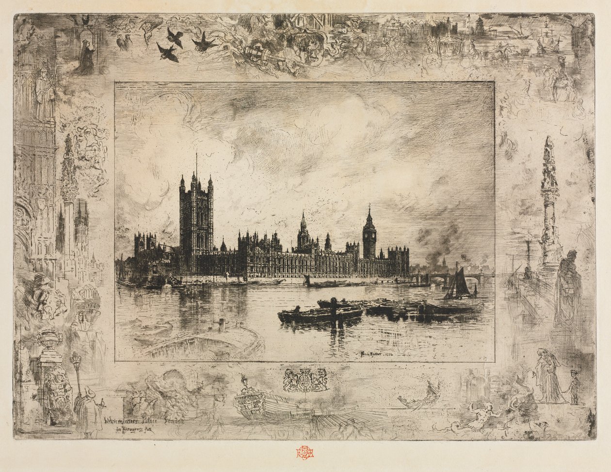 Piazza di Westminster da Felix Hilaire Buhot
