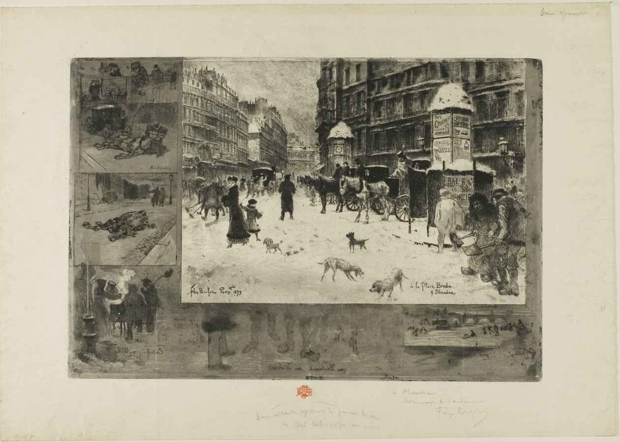 Inverno a Parigi da Felix Hilaire Buhot