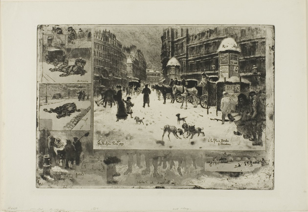 Inverno a Parigi da Felix Hilaire Buhot