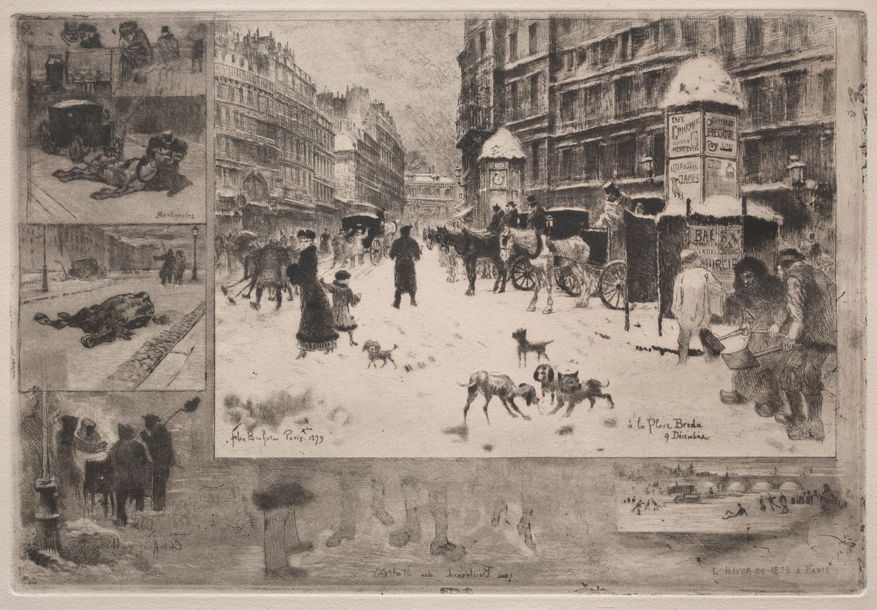 Inverno a Parigi, 1879 da Felix Hilaire Buhot