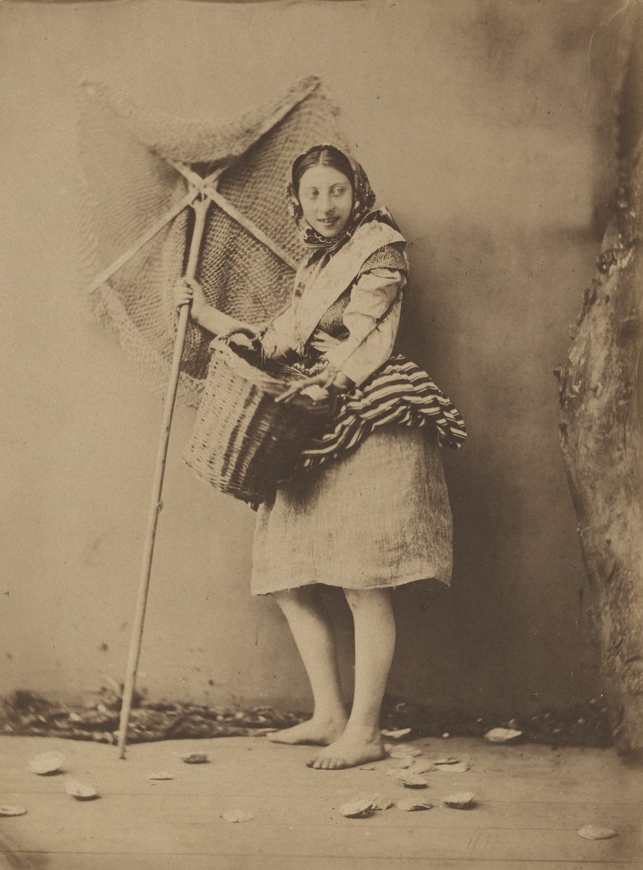 Una ragazza pescatrice di gamberi, c. 1854 (foto) da Félix Jacques Antoine Moulin