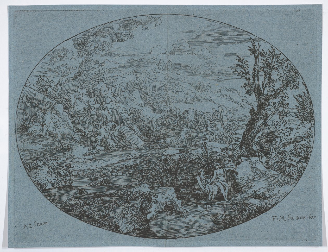 Paesaggio con tre figure, 1677 da Felix Meyer