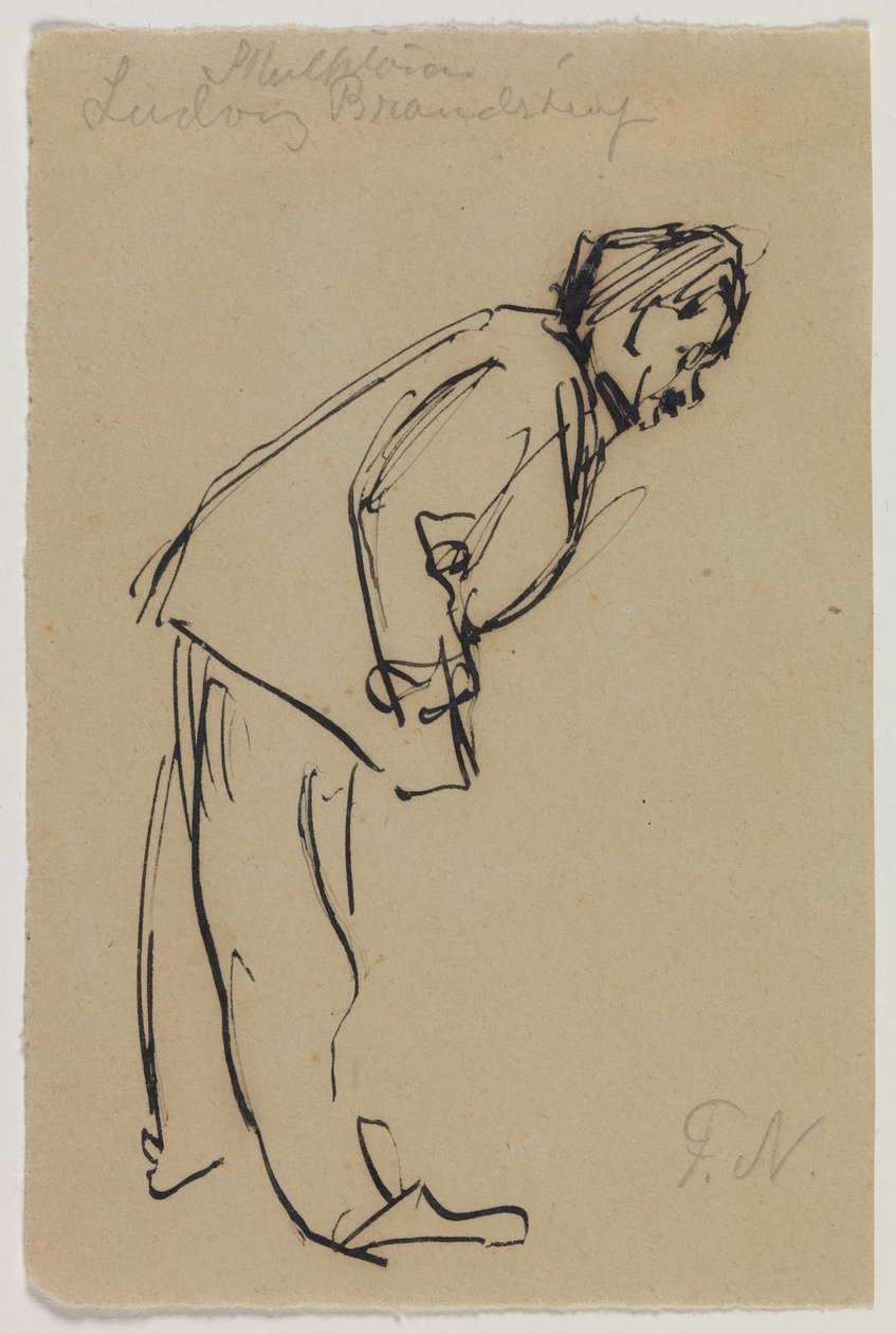 Ritratto di Ludvig Brandstrup, in piedi piegato in avanti da Felix Nylund