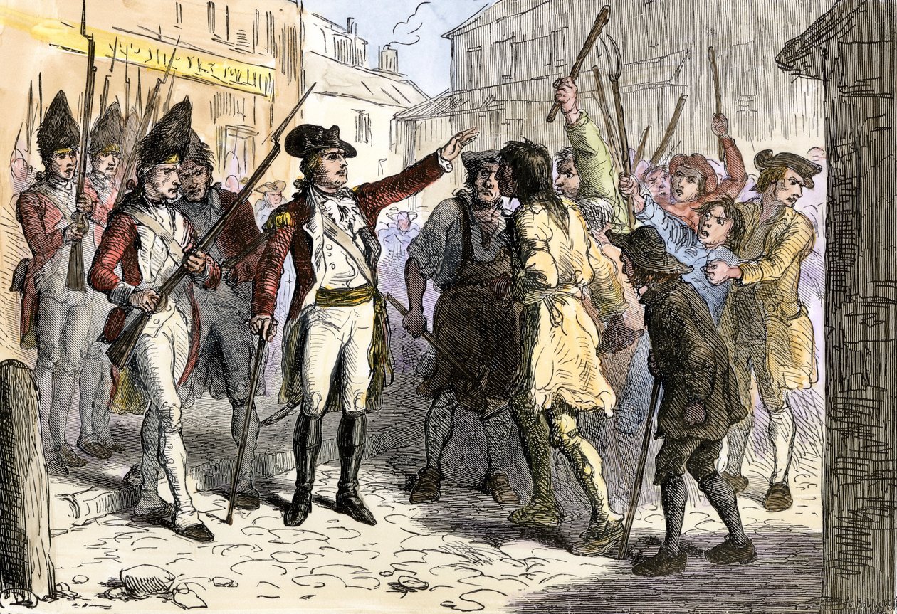 Il governatore reale Sir William Tryon si confrontò con le classi popolari americane che si ribellavano agli ufficiali coloniali corrotti, la North Carolina da Felix Octavius Carr (after) Darley