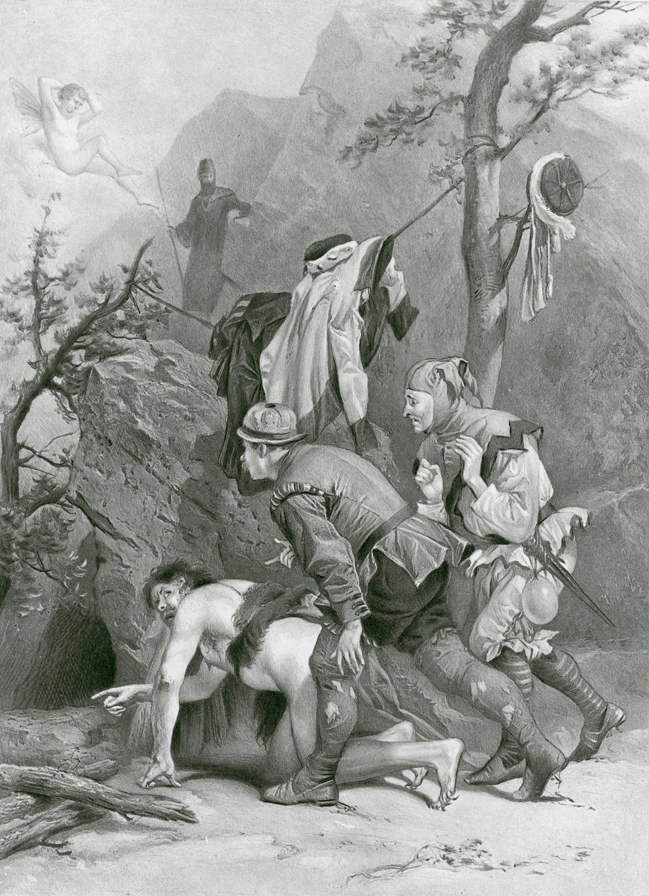 La Tempesta. Atto IV, scena I (incisione) da Felix Octavius Carr (after) Darley