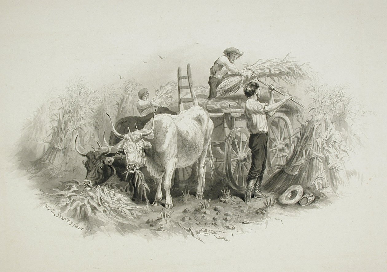 Scena di fienagione da Felix Octavius Carr Darley