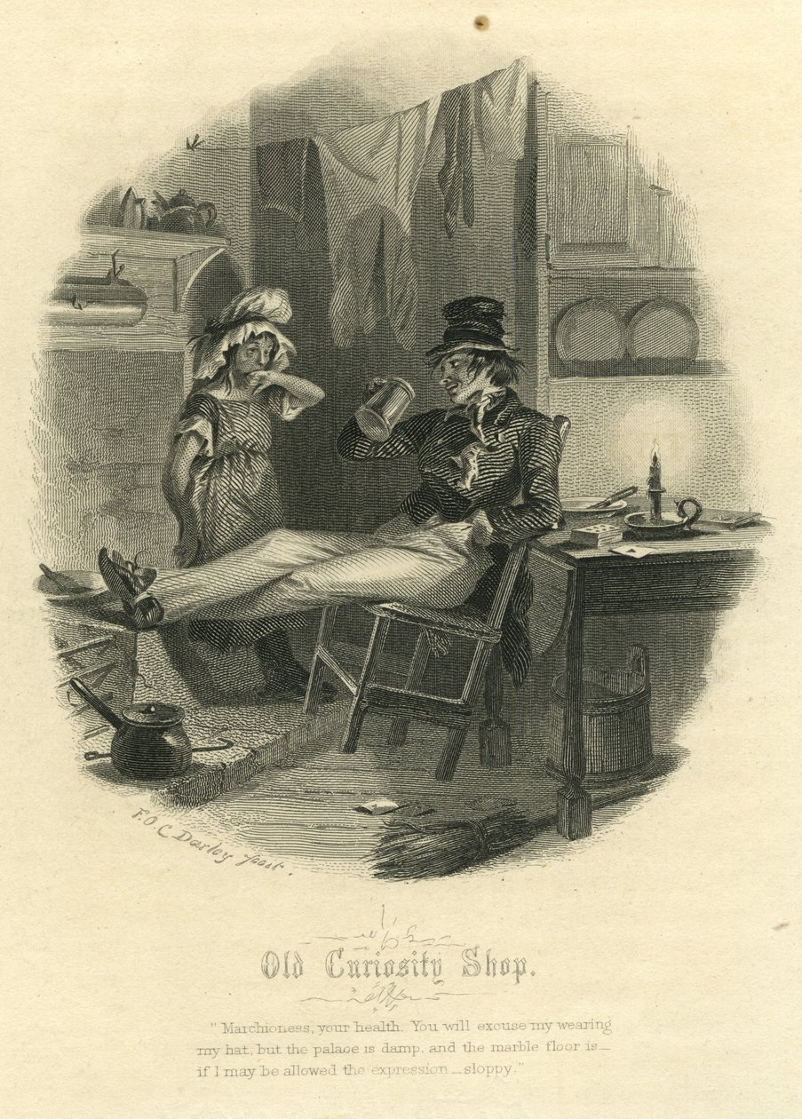 Vecchio negozio di curiosità - La Marchesa e Mr Swiveller da Felix Octavius Carr Darley