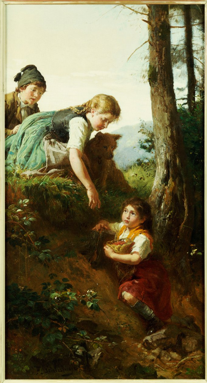 Bambini che raccolgono bacche da Felix Schlesinger