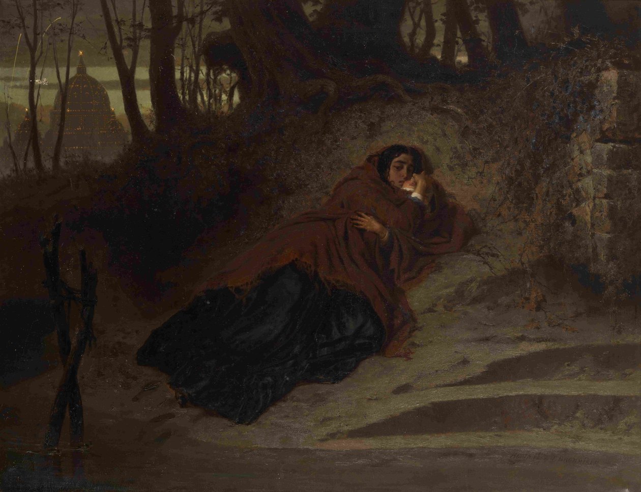 Abbandonato. Il Vaticano e il peccato, 1872 da Feodor Andreyevich Bronnikov