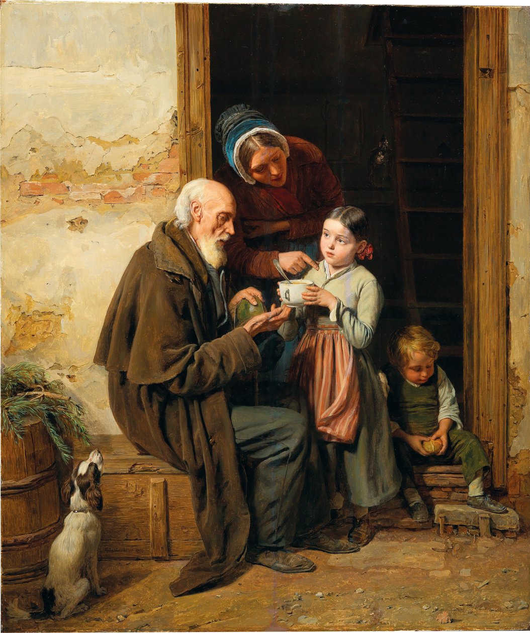 Il dono generoso da Ferdinand Georg Waldmuller