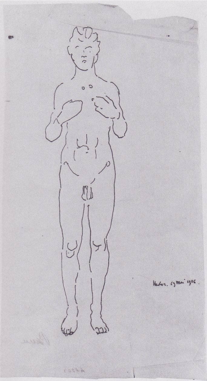Studio di figure per Blick ins Unendliche III da Ferdinand Hodler