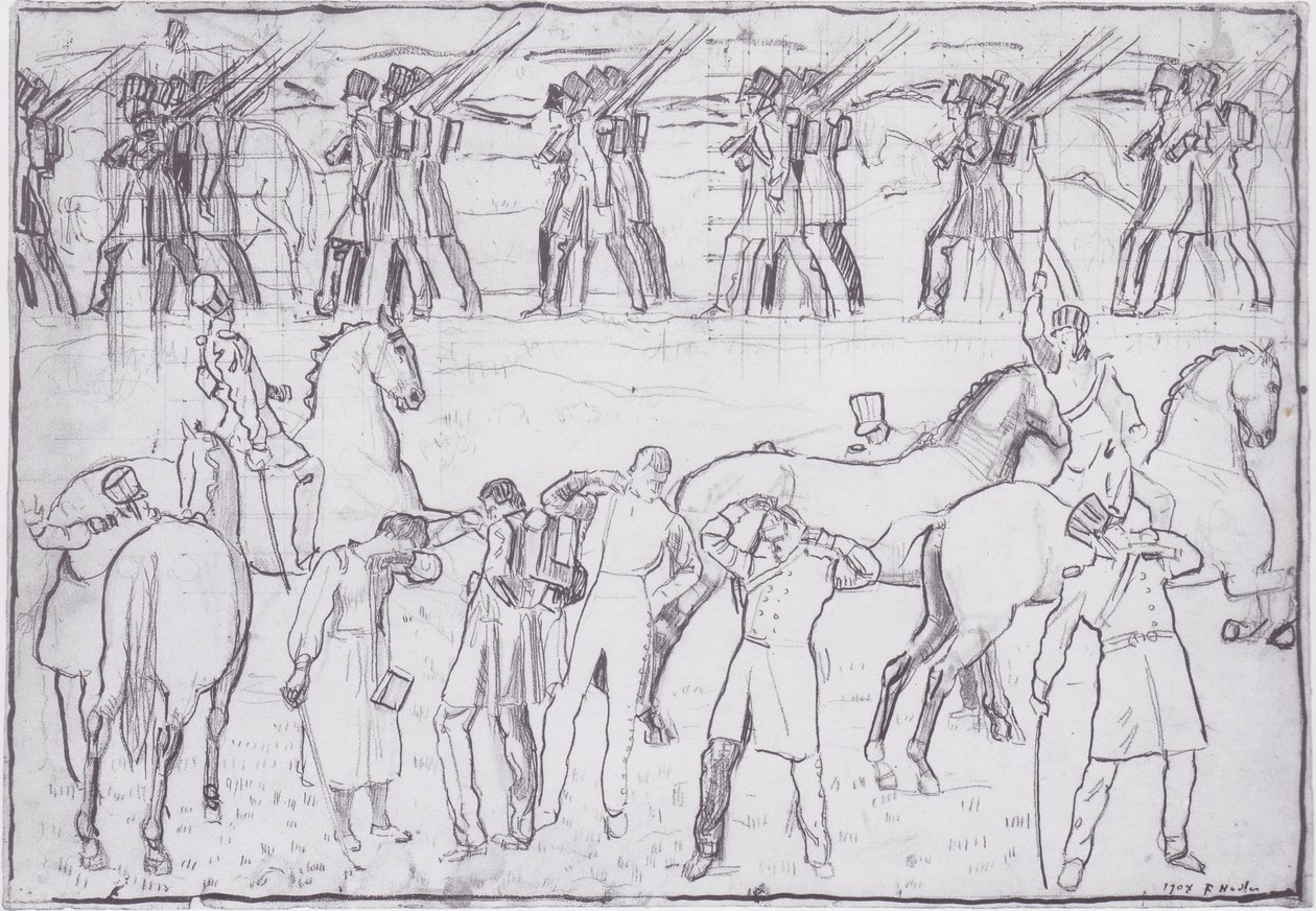 La partenza degli studenti tedeschi per la guerra di liberazione del 1813 da Ferdinand Hodler
