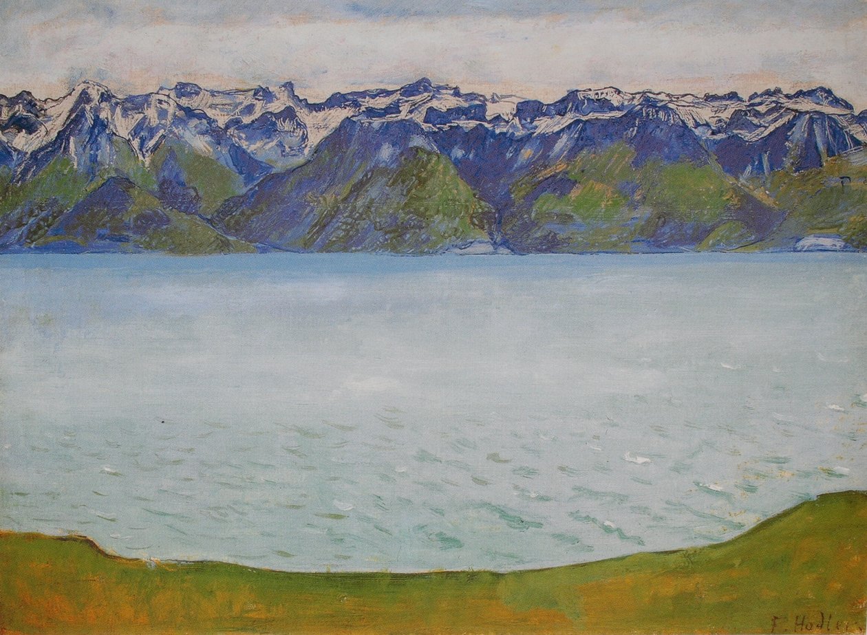 Lago di Ginevra con le montagne della Savoia da Ferdinand Hodler