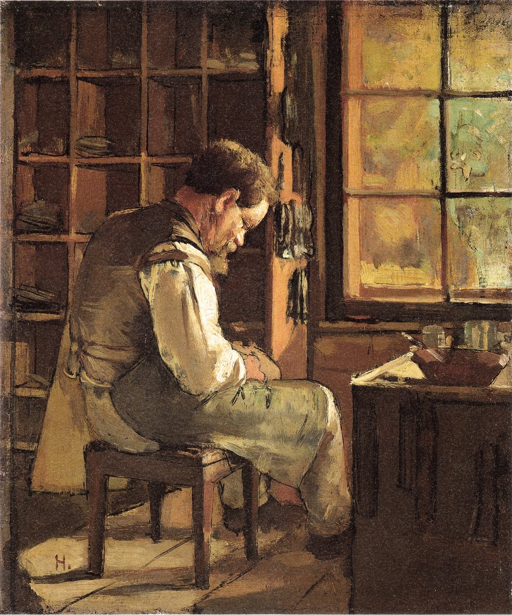 Calzolaio alla finestra da Ferdinand Hodler