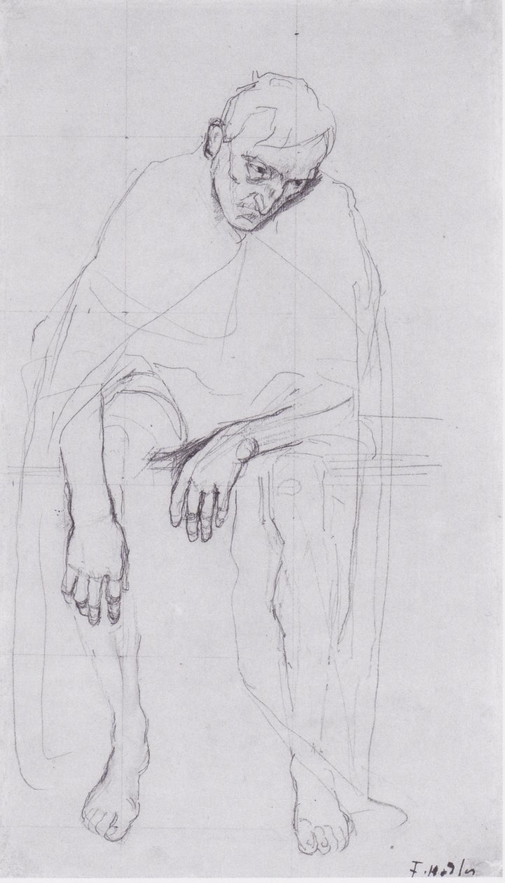 Vecchio seduto - Studio per le anime deluse o per i stanchi della vita da Ferdinand Hodler