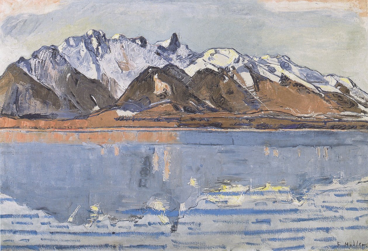 Lago di Thun con la catena dello Stockhorn da Ferdinand Hodler
