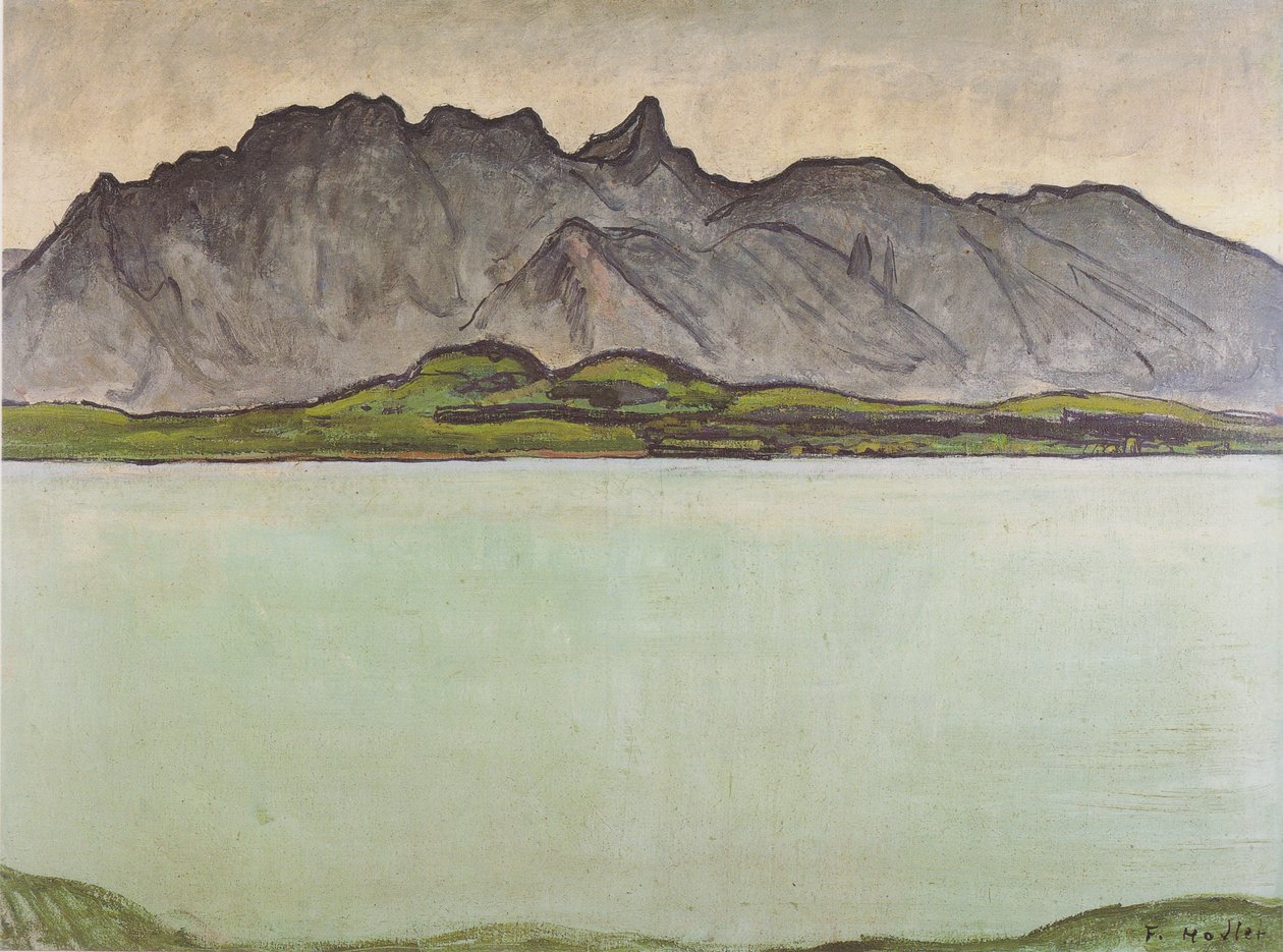 Lago di Thun con la catena dello Stockhorn da Ferdinand Hodler