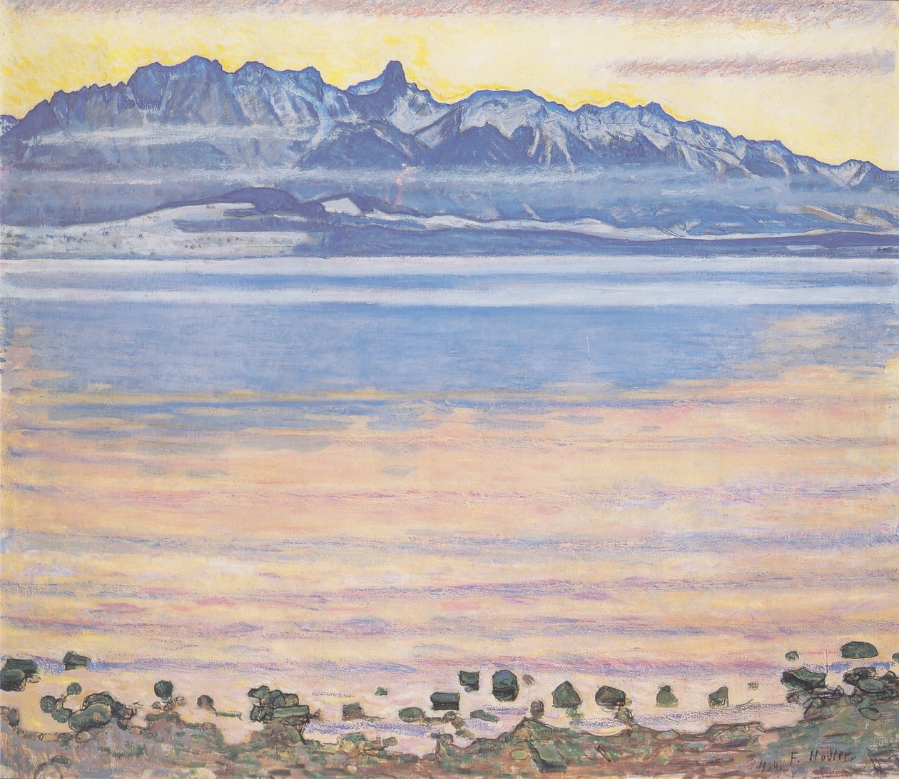 Lago di Thun con la catena dello Stockhorn da Ferdinand Hodler