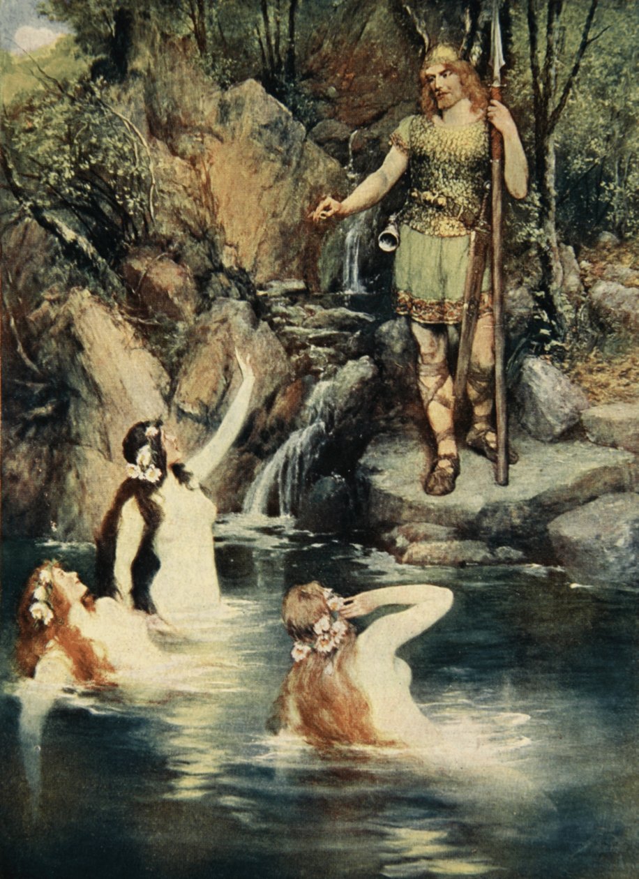 Le tre fanciulle nuotavano vicino alla riva, da 