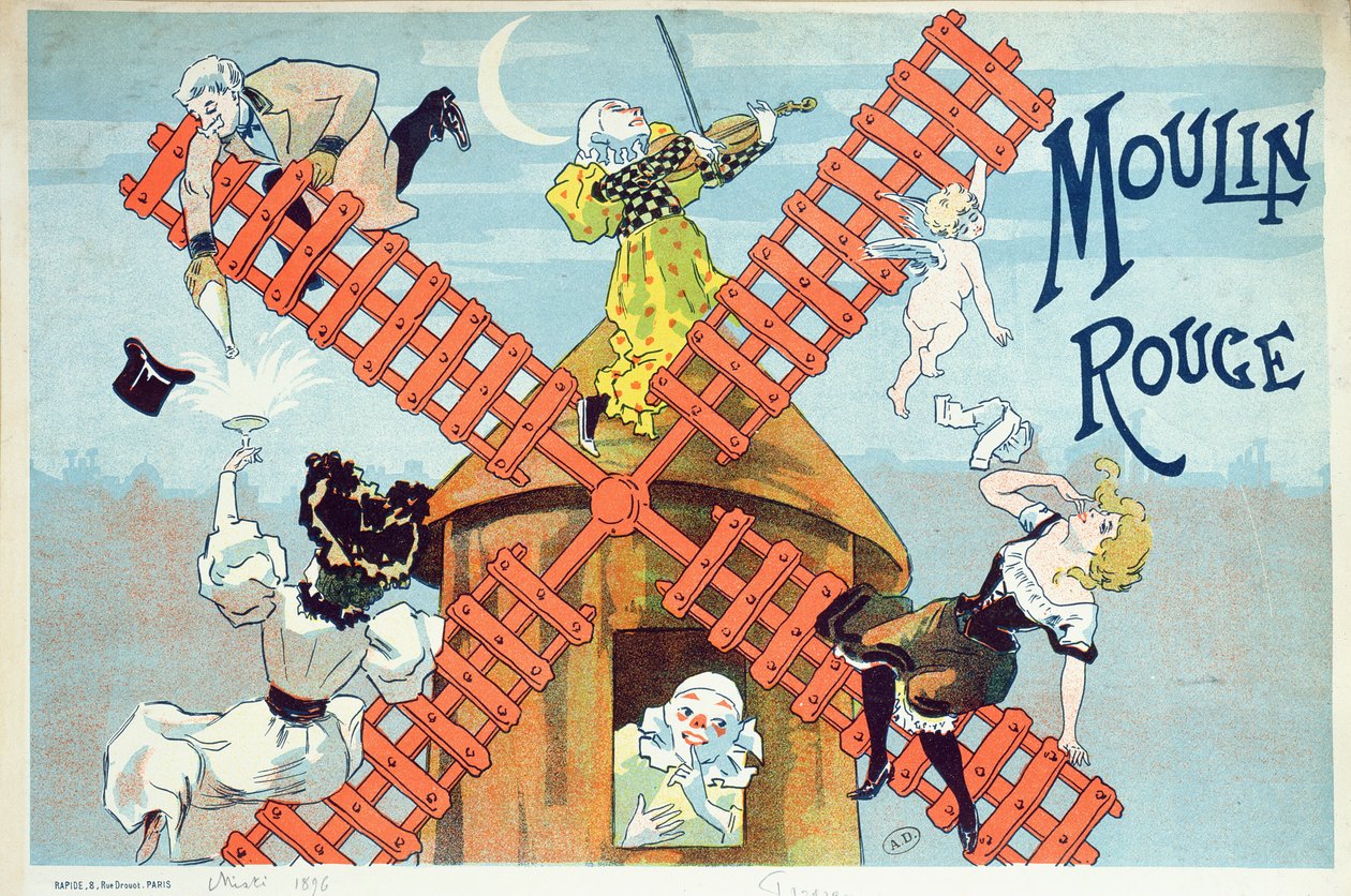Copertina di un programma per il Moulin Rouge, 1896 da Ferdinand Misti Mifliez