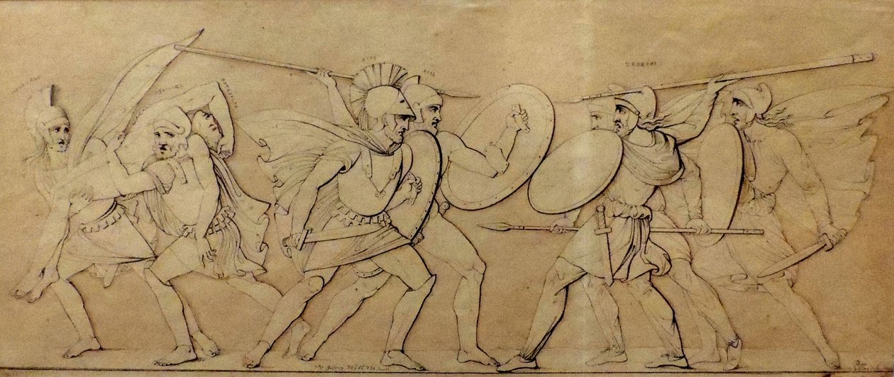 Combattimento tra Greci e Troiani, studio per rilievo da Ferdinand Pettrich