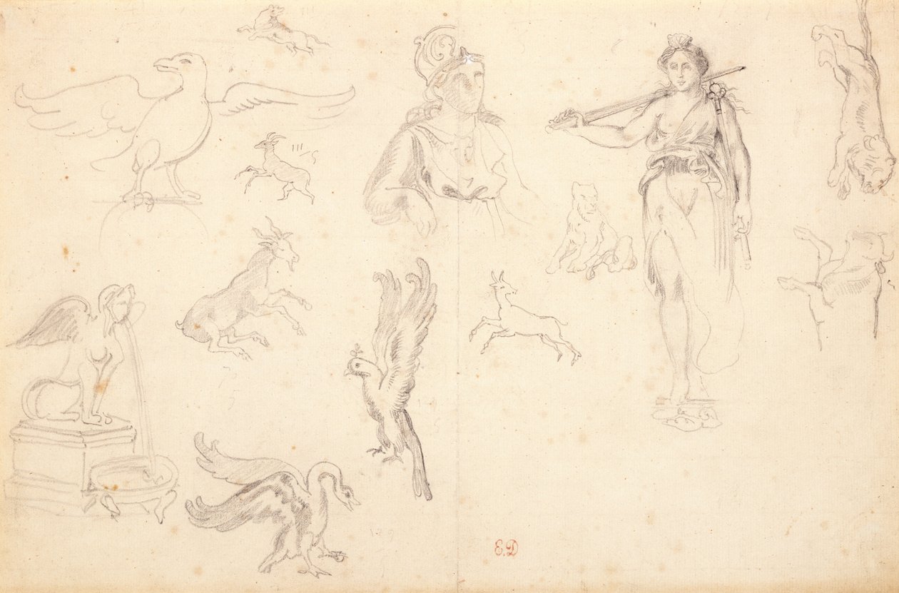Studi di animali e figure da Ferdinand Victor Eugene Delacroix