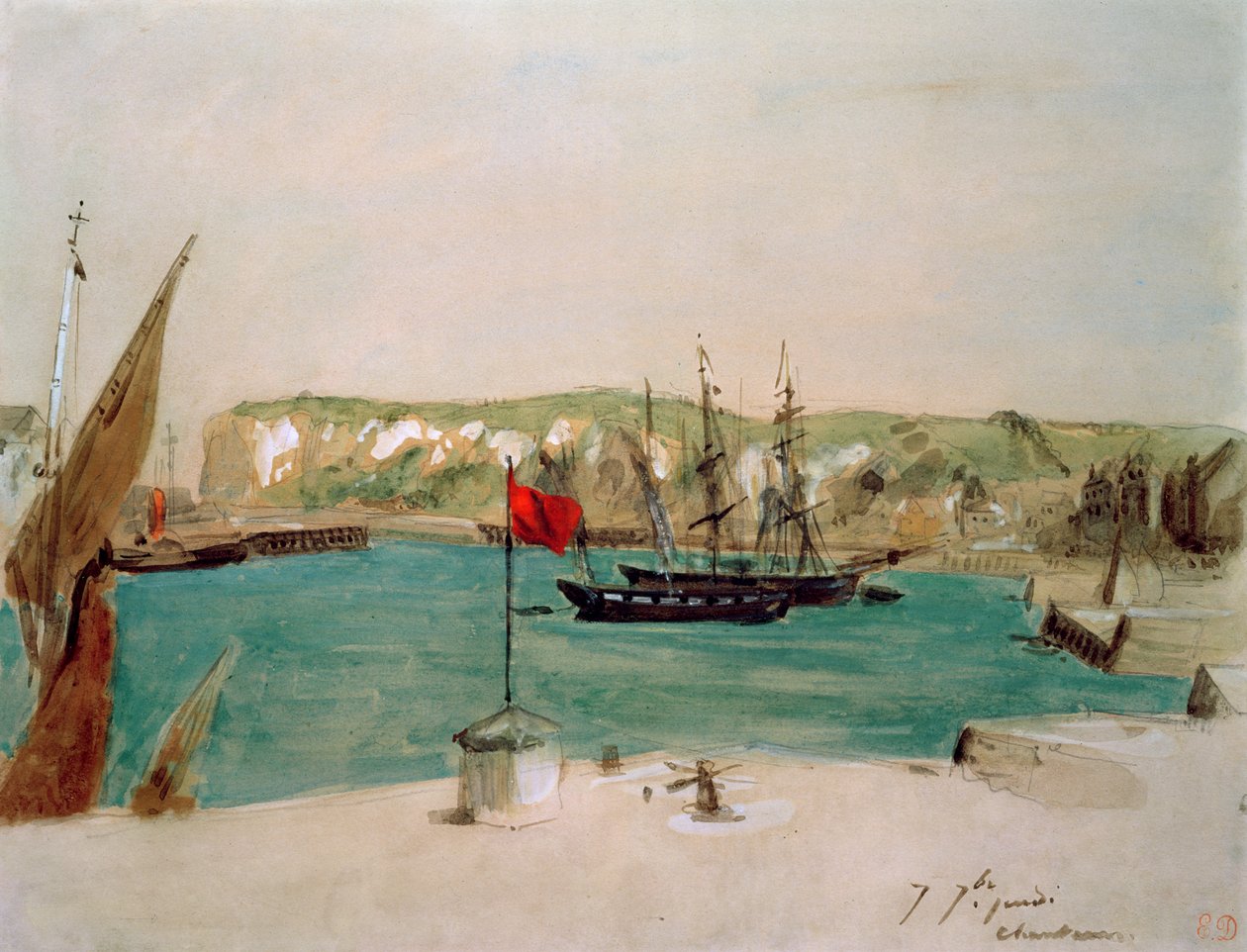 Dieppe: quai Duquesne da Ferdinand Victor Eugene Delacroix