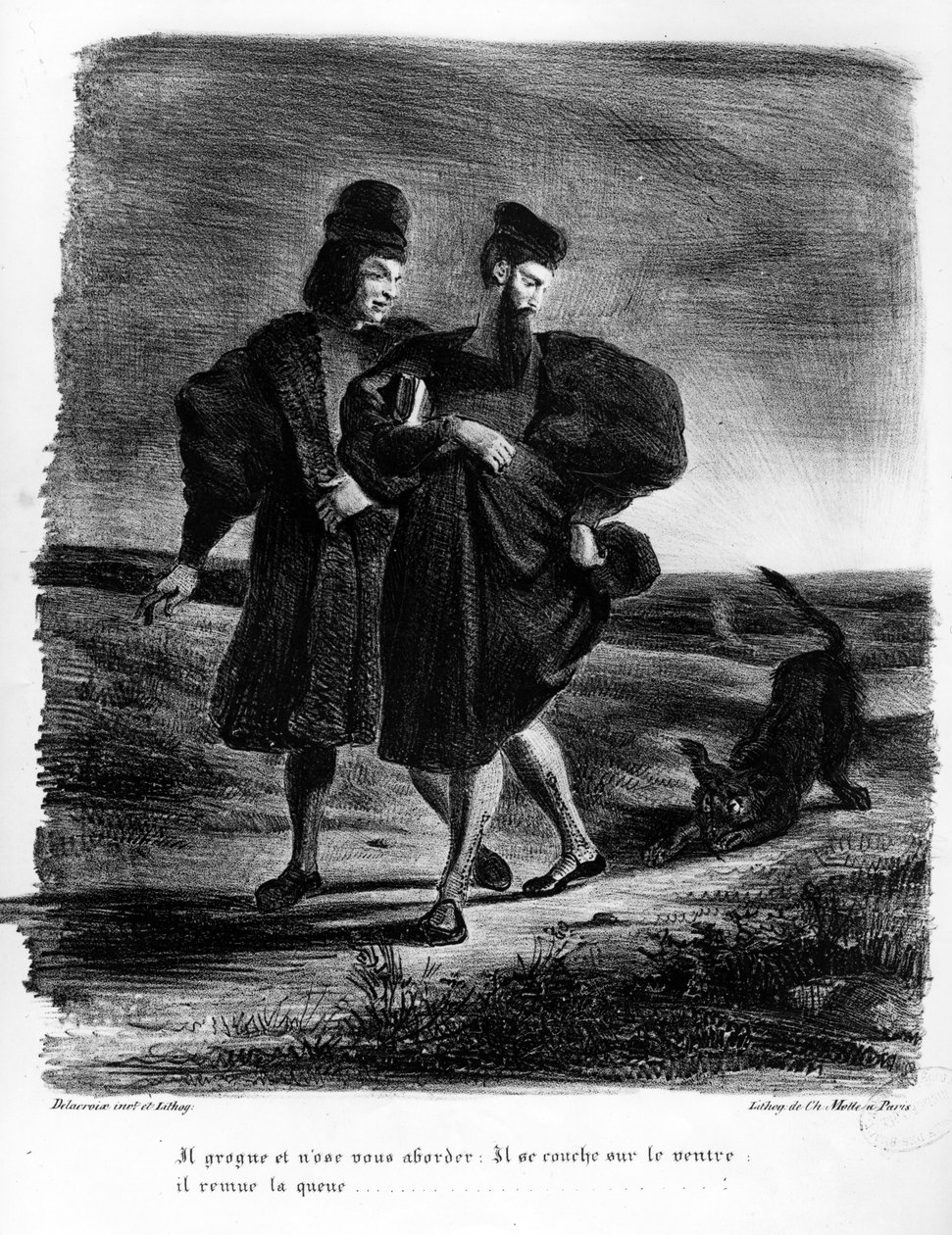 Faust e Wagner, illustrazione per Faust di Goethe, 1828 da Ferdinand Victor Eugene Delacroix