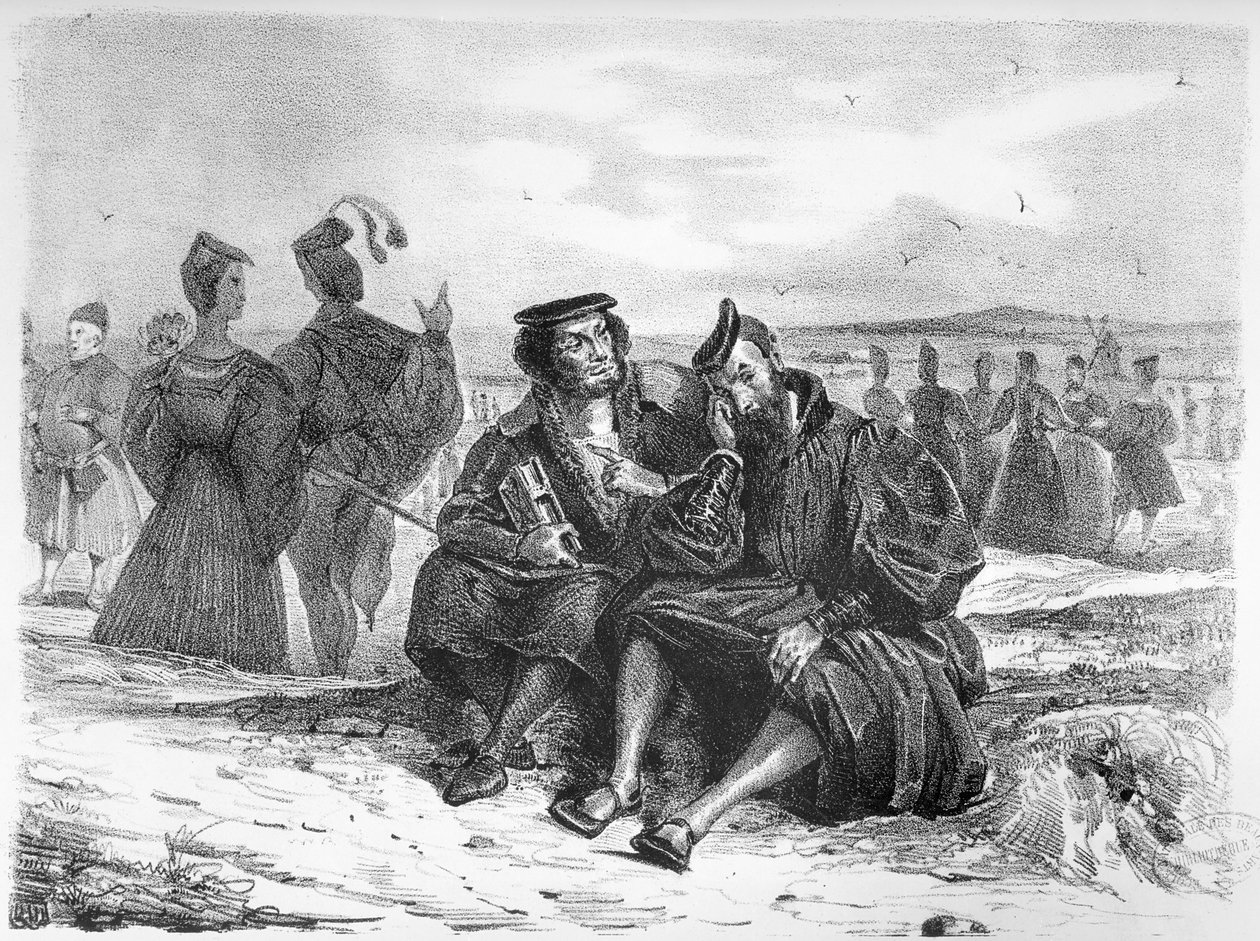 Faust e Wagner in conversazione, illustrazione per Faust di Goethe da Ferdinand Victor Eugene Delacroix