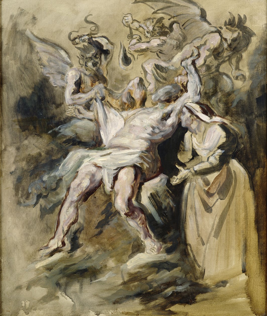 Giobbe tormentato dai demoni da Ferdinand Victor Eugene Delacroix