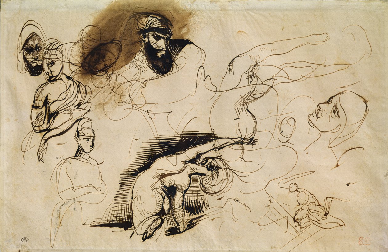Schizzo per Sardanapalo da Ferdinand Victor Eugene Delacroix