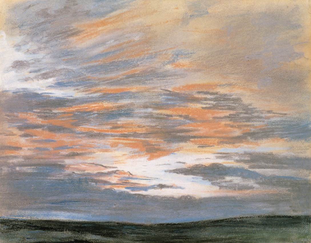 Studio del cielo al tramonto da Ferdinand Victor Eugene Delacroix