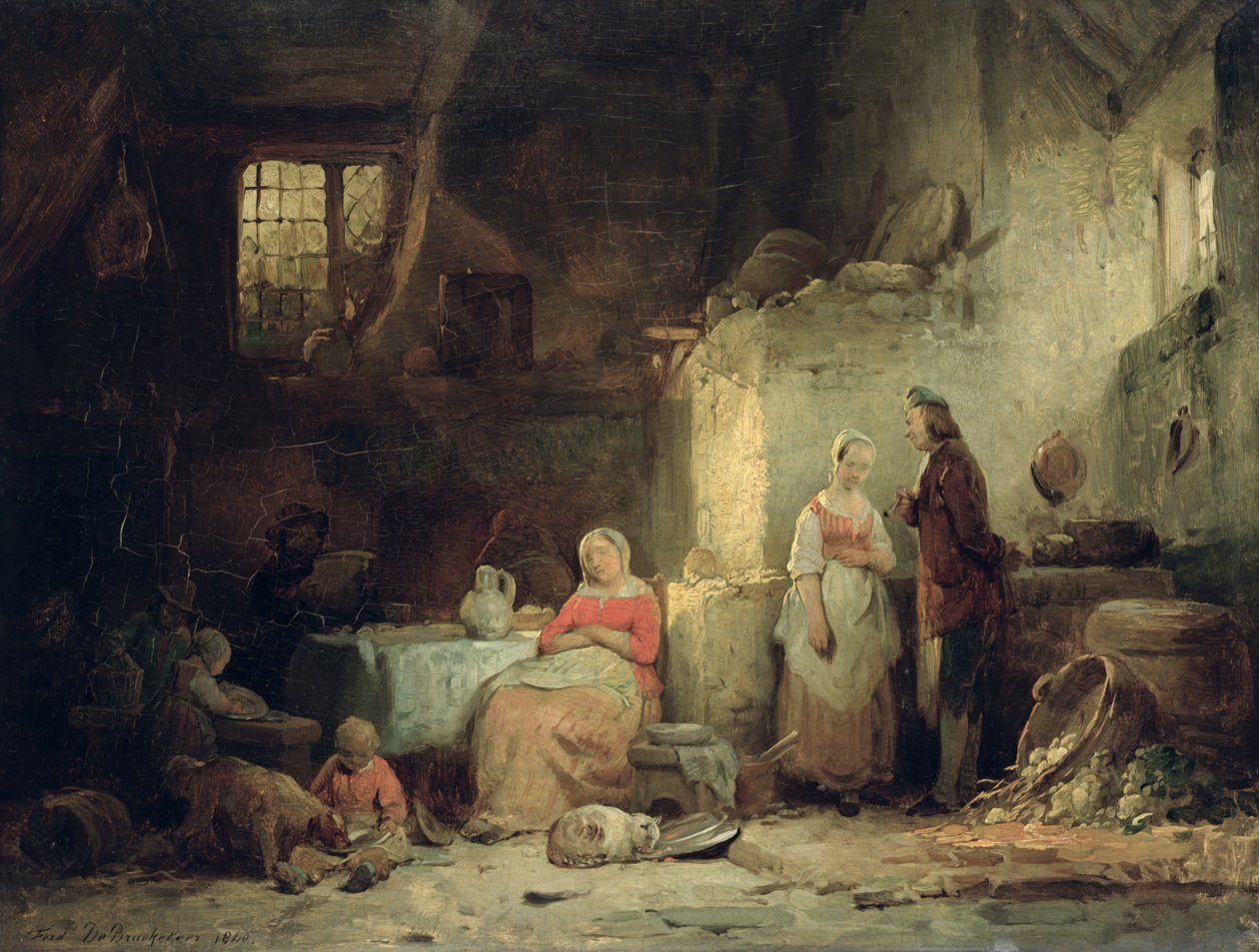 Conversazione dopo il pasto, 1840 da Ferdinand de Braekeleer