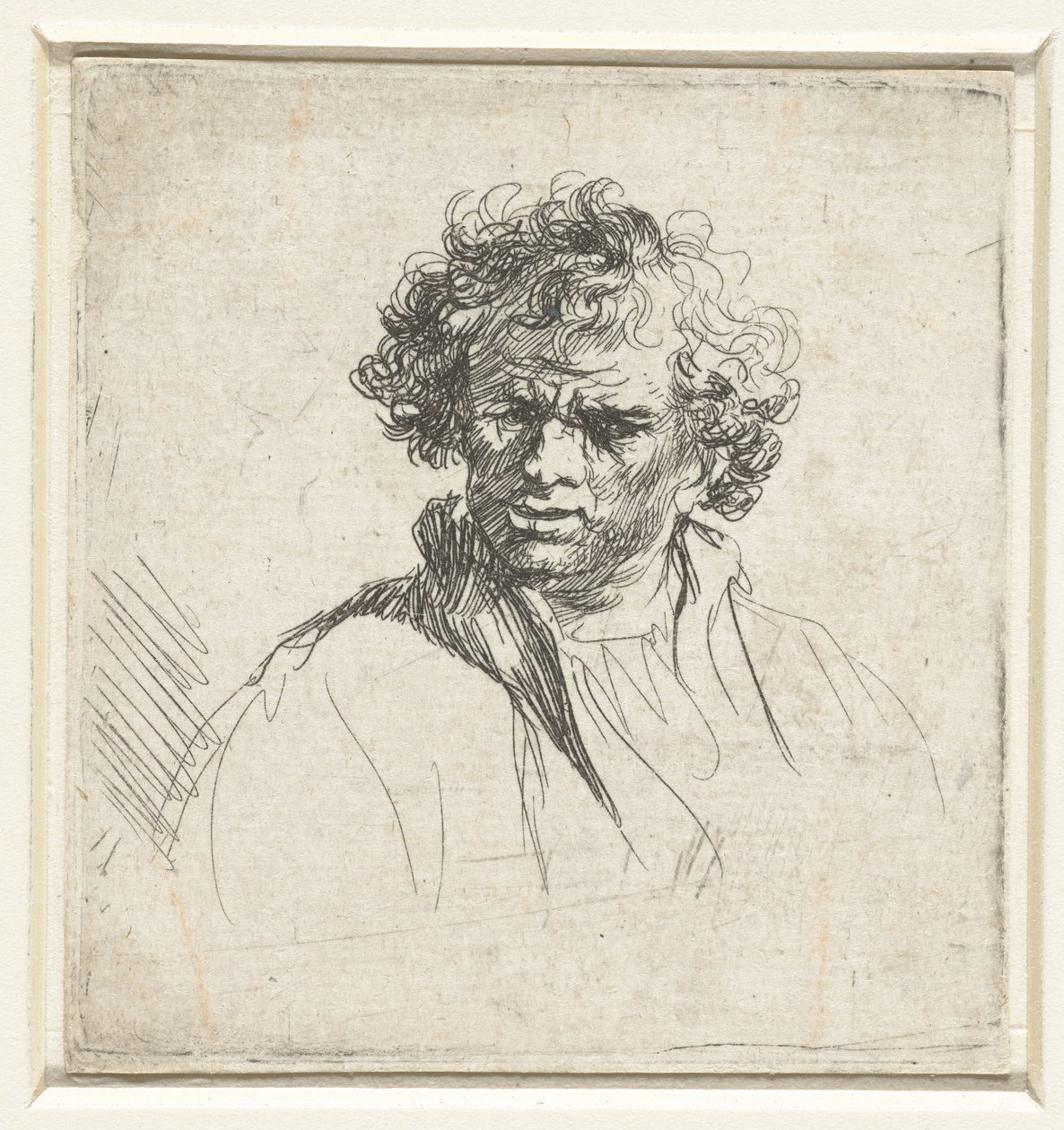 Busto di uomo con volto contorto da Ferdinand Bol (possibly)