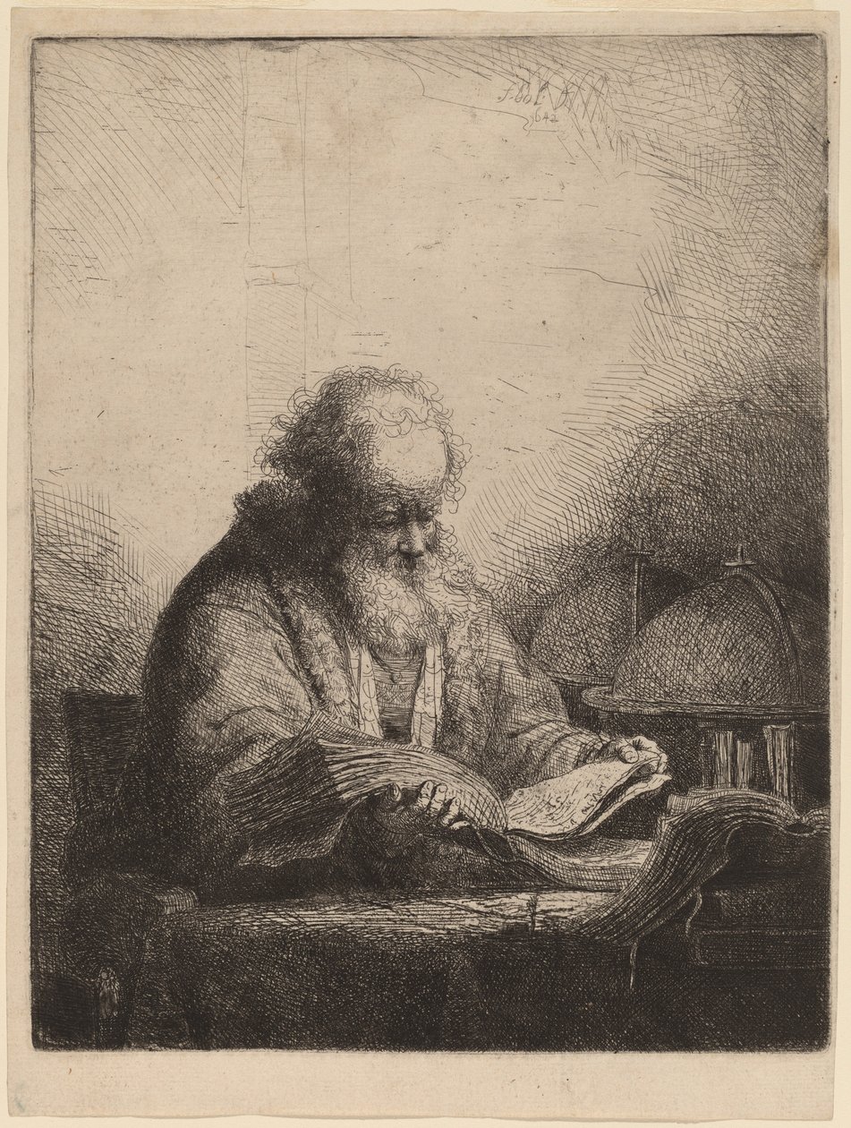 Un vecchio che legge da Ferdinand Bol