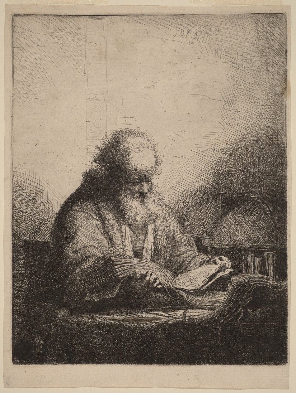 Un vecchio che legge da Ferdinand Bol