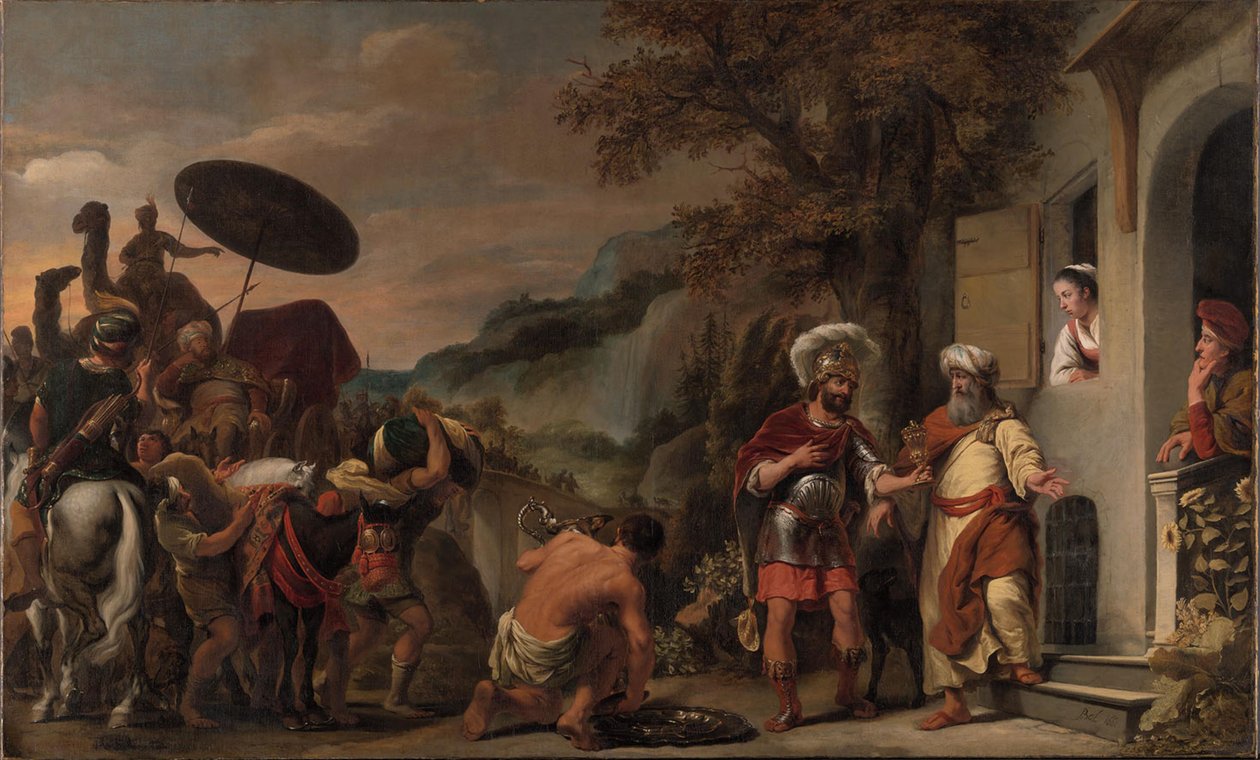 Eliseo rifiuta i doni di Naaman da Ferdinand Bol